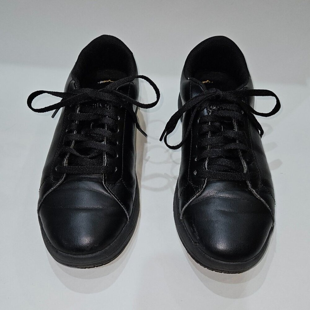 TredSafe Slip Resistant Shoes Black Lace-Up Anti Fatigue Men's 8.5 (toe wear)